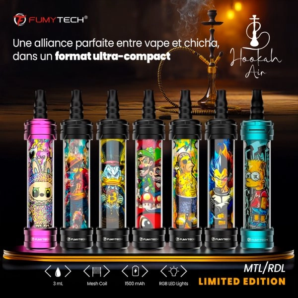 FUMYTECH E-Chicha Portable Hookah Air Mini MTL/RDL 3ml 1500mAh Limited Edition